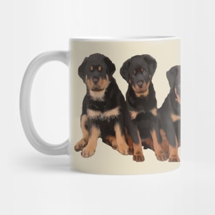 Sit Happens For Six Rottweiler Puppies Dog Lover Quote Mug